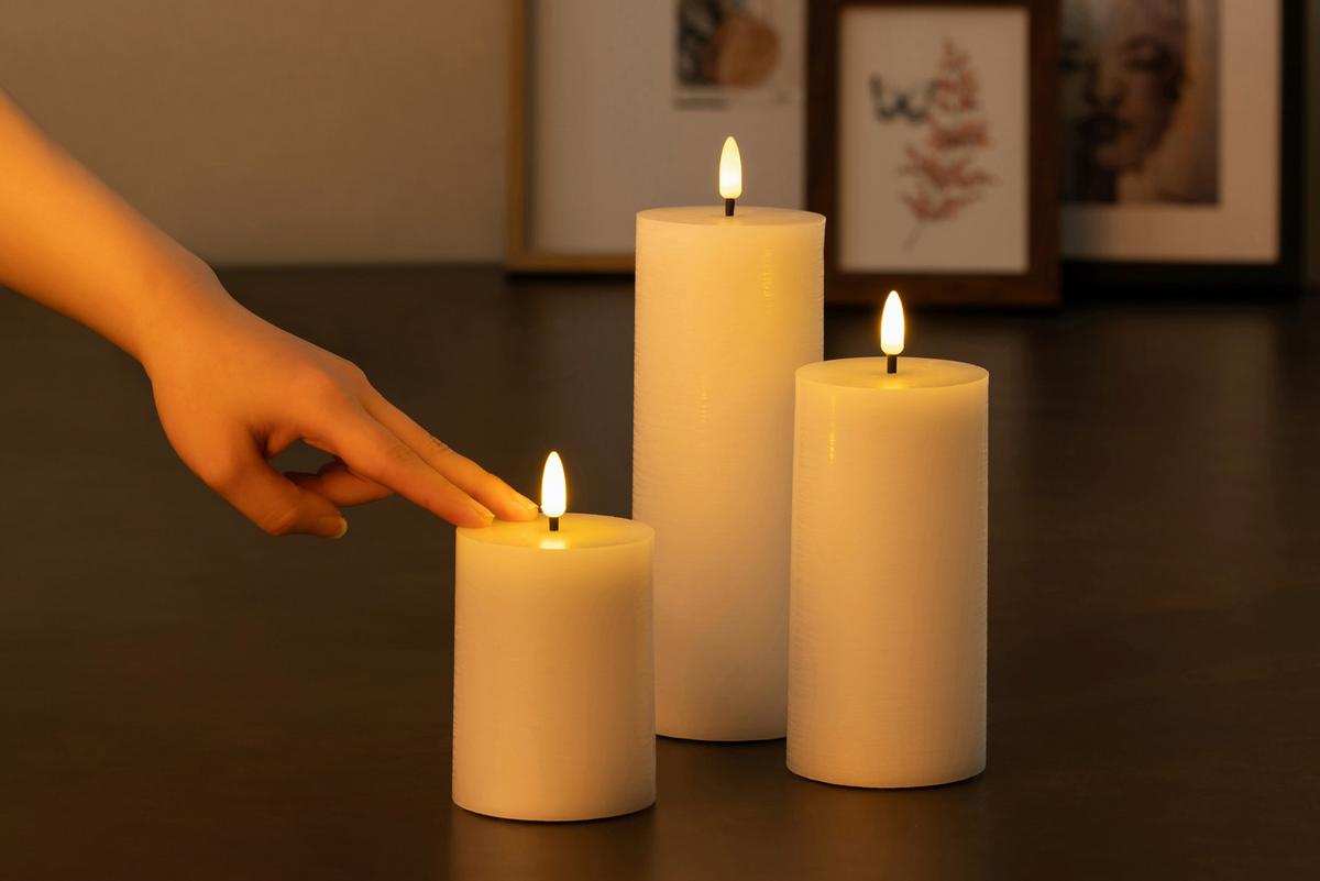 LED-Kerze Weiß max. 0,06 Watt - Weiß, Naturmaterialien/Kunststoff (7,5/15cm) - Mömax