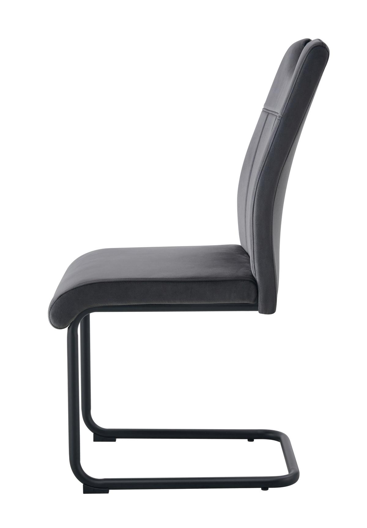 Set Nihajnih Stolov Lisa, Antracit, 2 Kos - črna/antracit, Moderno, kovina/tekstil (43/98/61cm) - MID.YOU