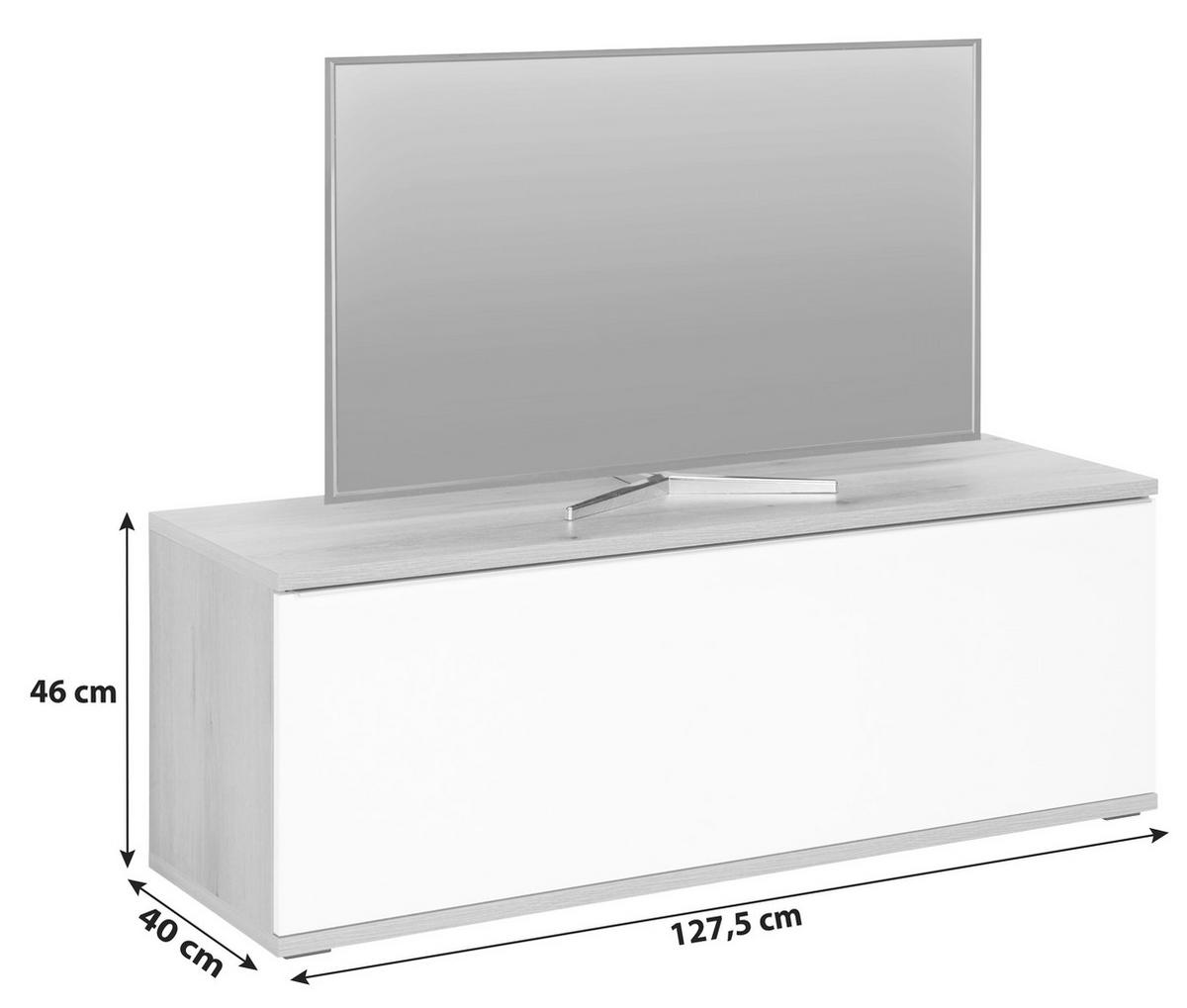 Tv Komoda Power - Moderno, drvni materijal/plastika (127,5/46/40cm) - Modern Living