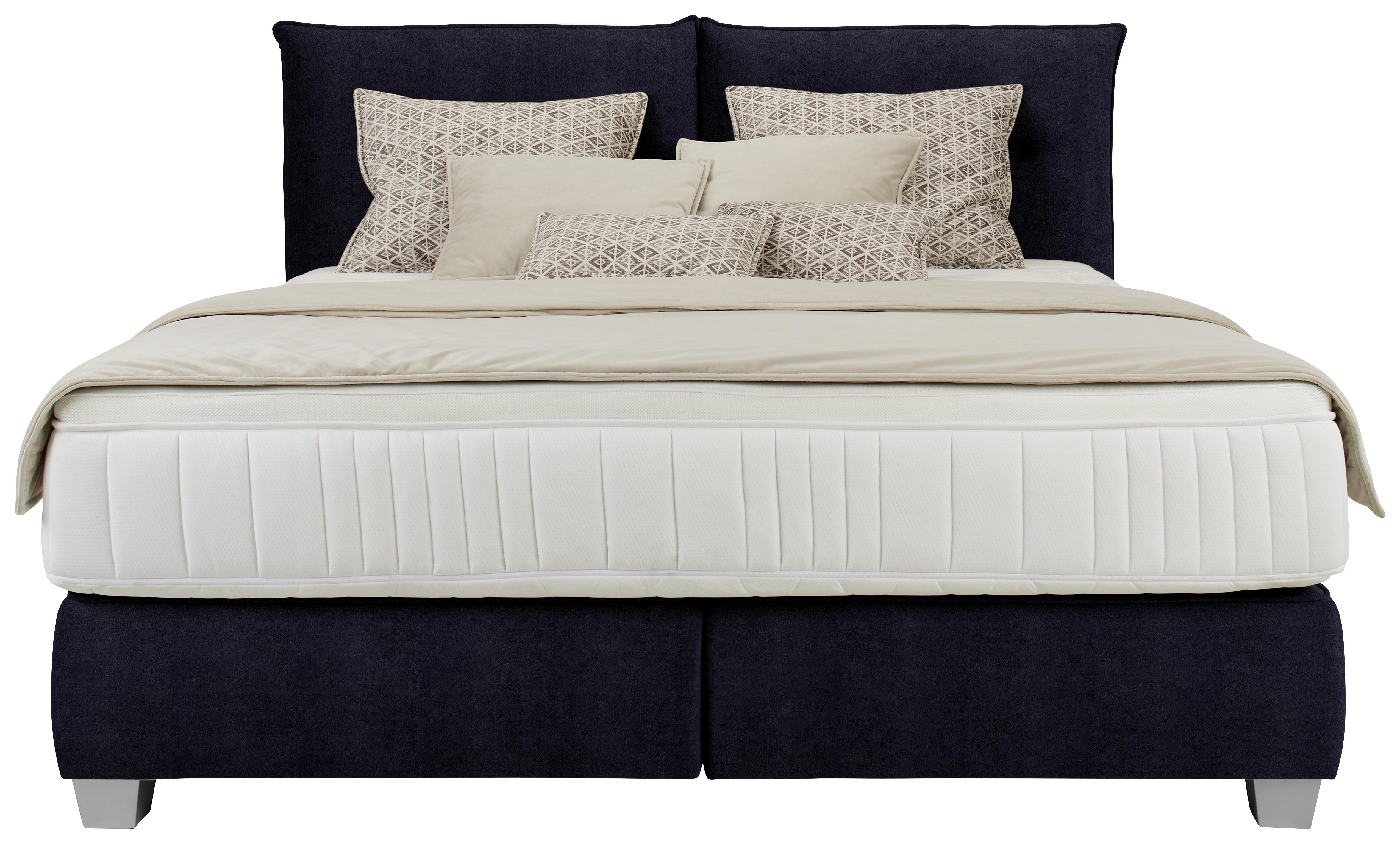 Boxspring Krevet Fog - srebrne boje/crna, Lifestyle, tekstil/plastika (180/200cm) - Premium Living