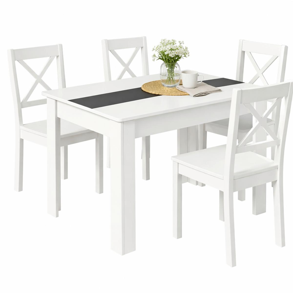 Esstisch Vcm Esstisch "disalo" 115x80 - Weiss/Anthrazit, Modern, Holzwerkstoff (115/80/75cm) - MID.YOU