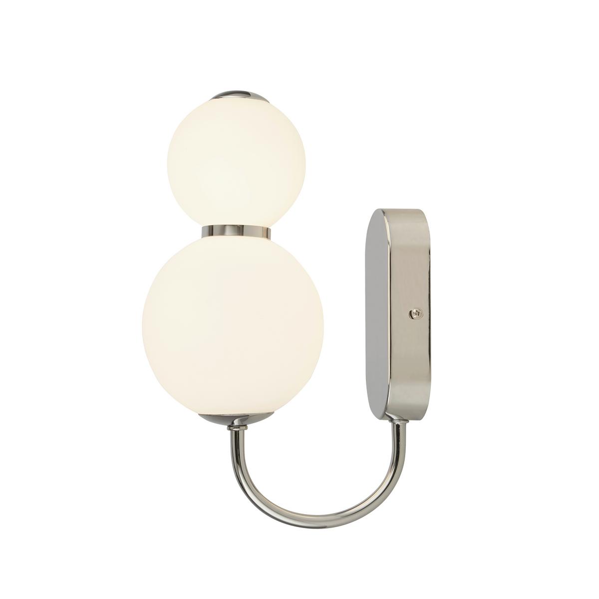 LED Falilámpa 51022-2cc - krómszínű/fehér, Basics, üveg/fém (12/28cm)