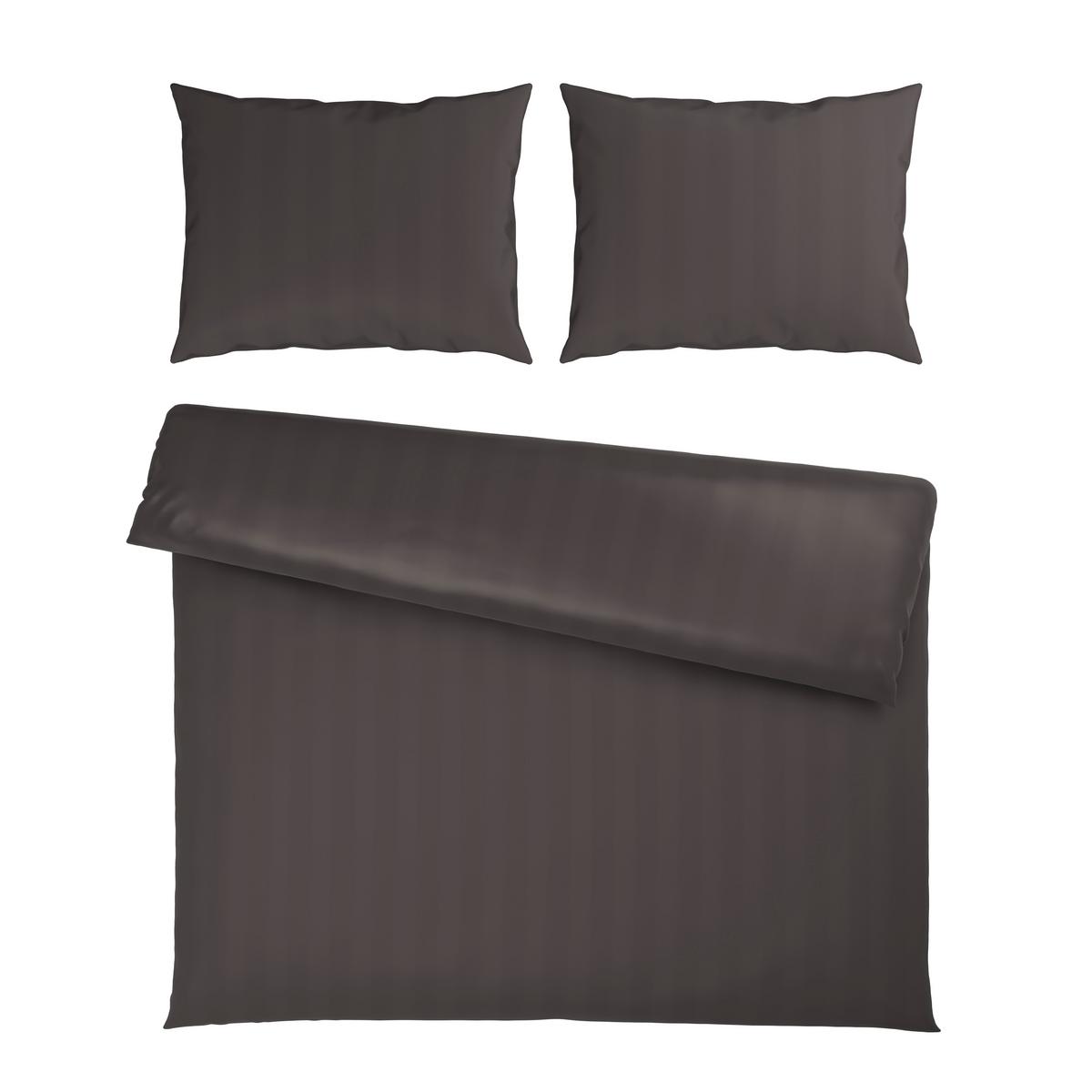 Lenjerie de pat, Xenia Streif 2x50x70/200x220 cm - antracit, Modern, textil (200/220cm) - Premium Living