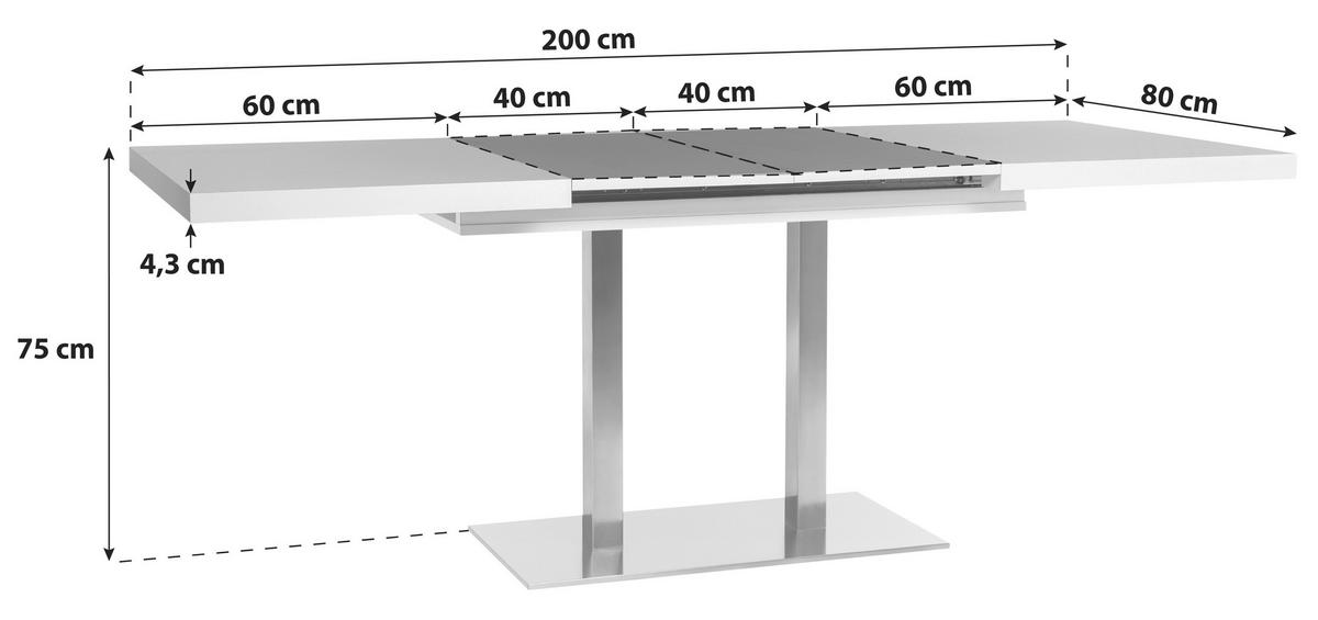 Raztegljiva Jedilna Miza Quadrato, 120-200x80cm - črna/hrast artisan, Konvencionalno, kovina/leseni material (120-200/80/74cm) - MID.YOU