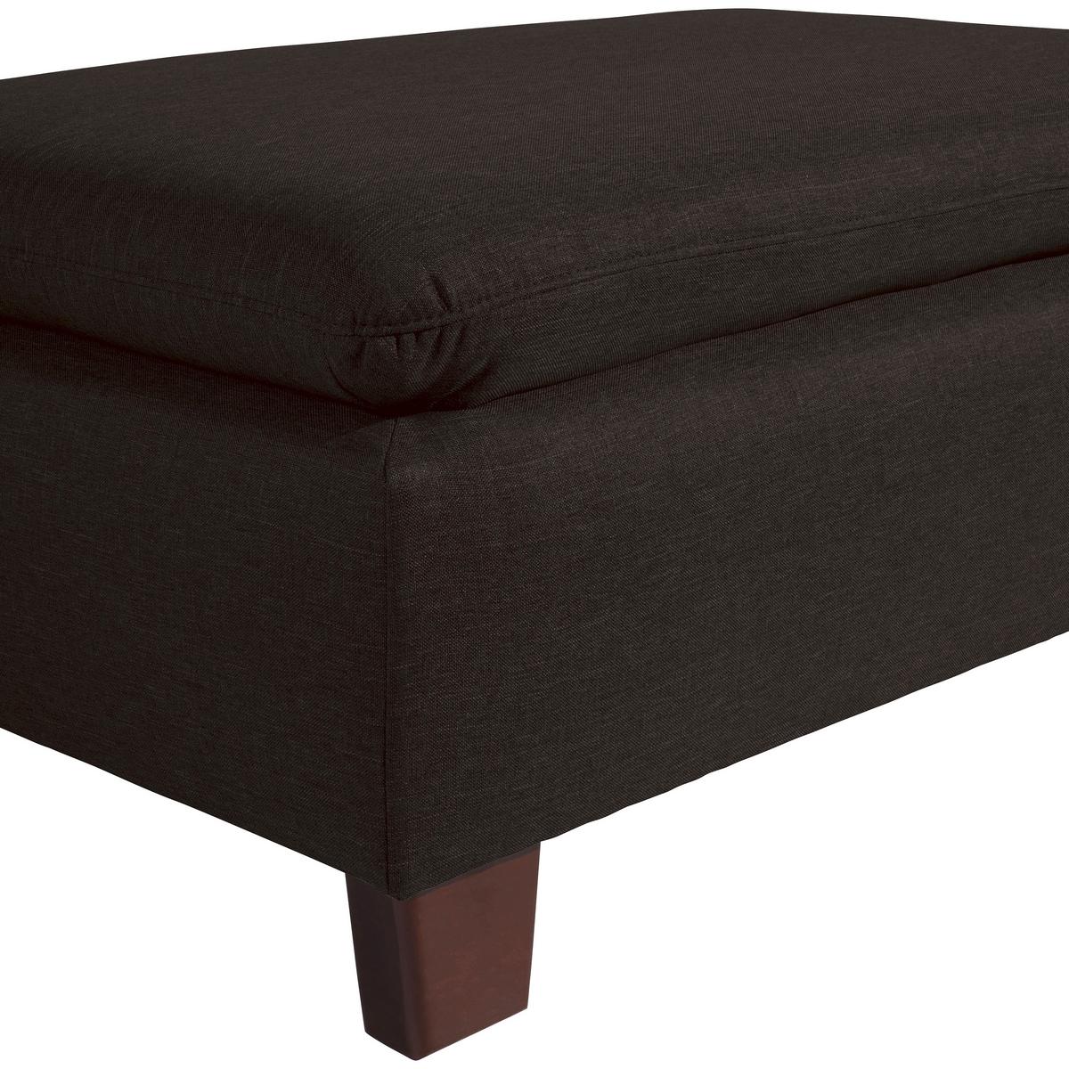 HOCKER AARON - Dunkelbraun/Nussbaumfarben, Design, Holz/Textil (90/60/43cm) - Max Winzer