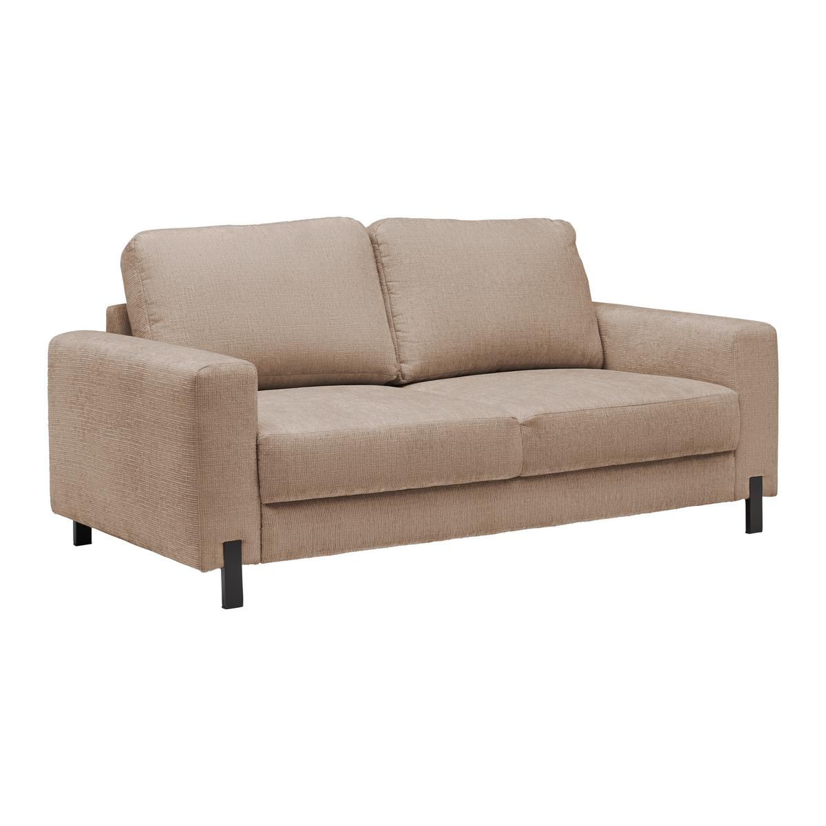 2-Sitzer-Sofa Piega Cappuccino - Schwarz/Cappuccino, MODERN, Textil/Metall (189/66-87/96cm) - Mömax