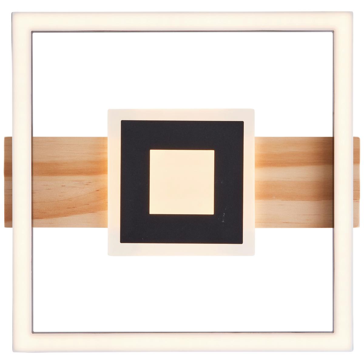 LED-Deckenleuchte Baldo Schwarz/Hellbraun max. 24 Watt - Hellbraun/Schwarz, Design, Holz/Kunststoff (5,5/29,5/27,5cm) - Brilliant