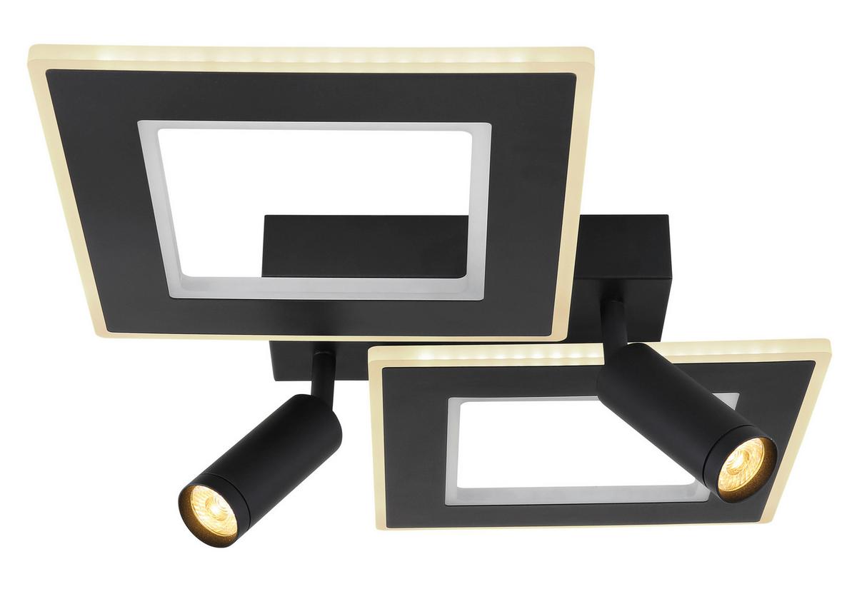 Stropna Led-svetilka Marian, S Sijalko - črna/opal, Design, kovina/umetna masa (54/41/11,5cm) - Globo