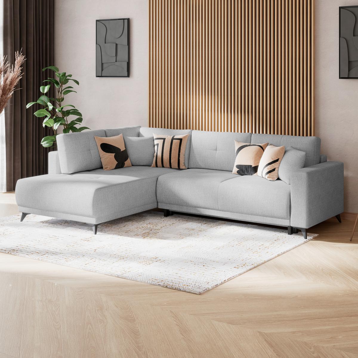 Kutna Garnitura Texas - siva/crna, Konvencionalno, drvo (203/259cm)