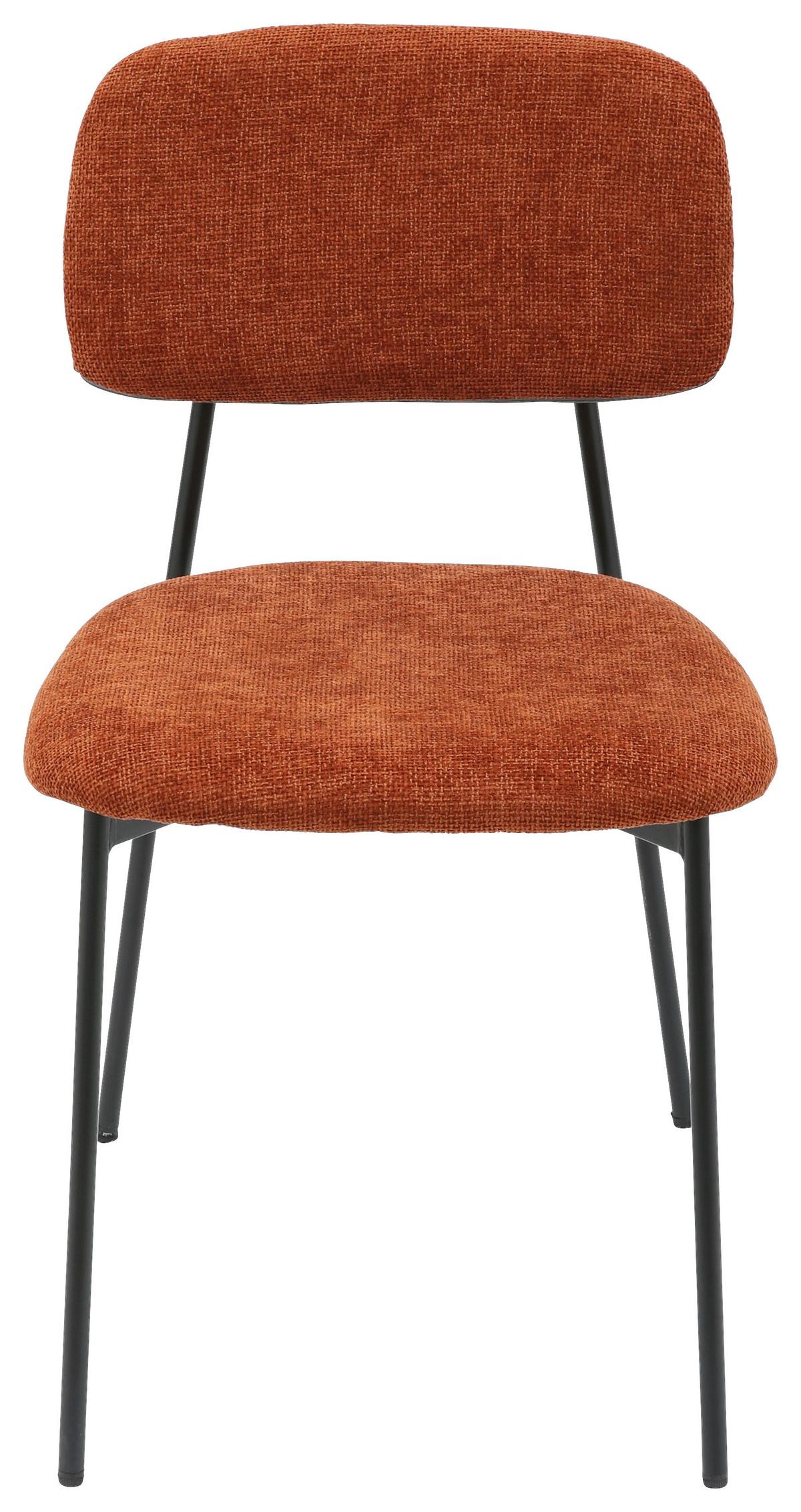 Stuhl Lara Braun - Rostfarben/Schwarz, MODERN, Textil/Metall (44/78,5/49cm) - Mömax