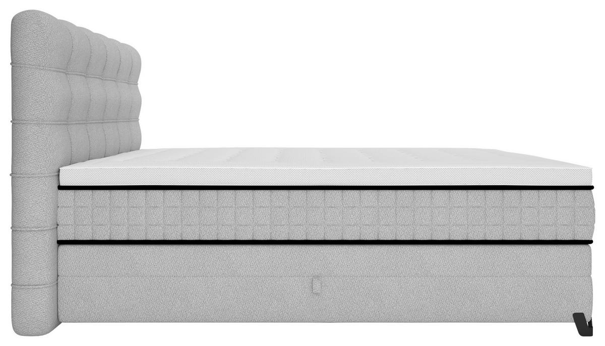 Boxspringbett Carmen C Hellgrau ca. 180x200cm - Hellgrau, Konventionell, Holz/Holzwerkstoff (180/200cm) - Premium Living