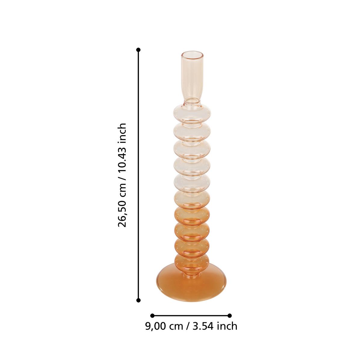 Stabkerzenhalter Molume Orange/Rot/Pink - Pink/Rot, LIFESTYLE, Glas (9/29,5cm)