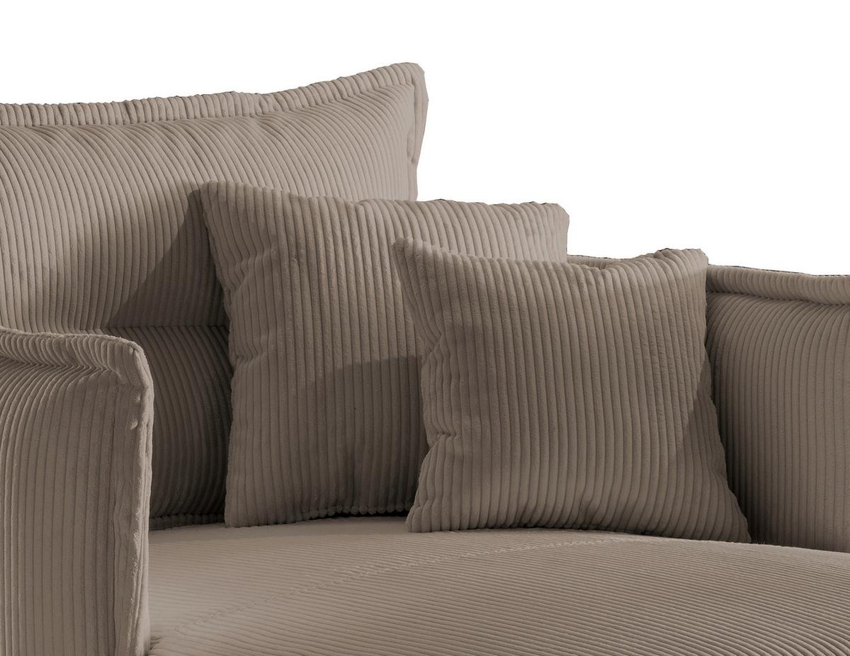 Relaxsessel Lava Graubraun Cord - Graubraun/Schwarz, MODERN, Textil/Metall (111/101/167cm) - Livetastic