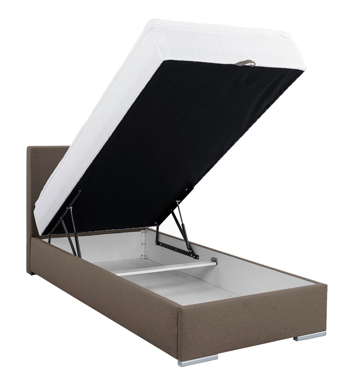 Tapecirani Krevet Cosi - boje blata/boje pijeska, Konvencionalno, drvo/metal (100/200cm)