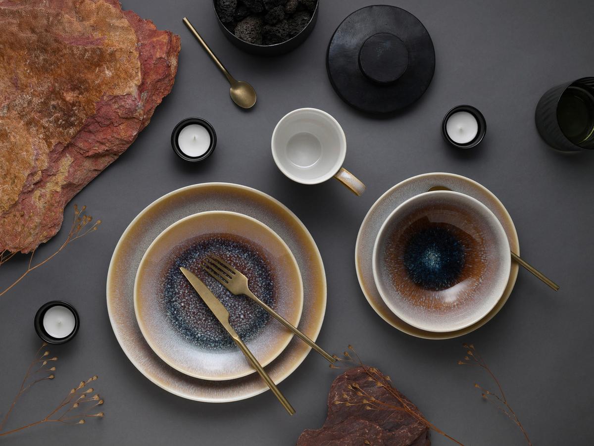 Kombinirani Servis Caldera Sand, 8-Delni - bela/peščene barve, Basics, keramika - Creatable