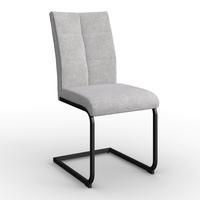 Schwingstuhl Colien Hellgrau Webstoff Gepolstert - Hellgrau/Schwarz, MODERN, Holz/Textil (46/94/62cm) - Bessagi Home