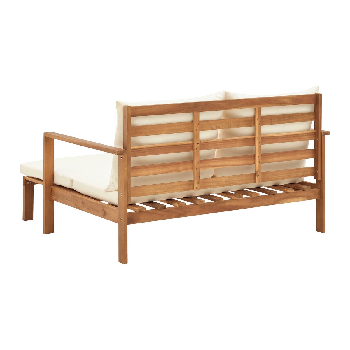 Gartenliege Pia Naturfarben Akazie/Outdoorstoff - Naturfarben, MODERN, Holz/Textil (130/75/80-130cm) - Bessagi Garden