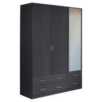 Omara S Klasičnimi Vrati Case, Siva - srebrne barve/siva, Design, umetna masa/steklo (136/197/54cm) - Boxxx