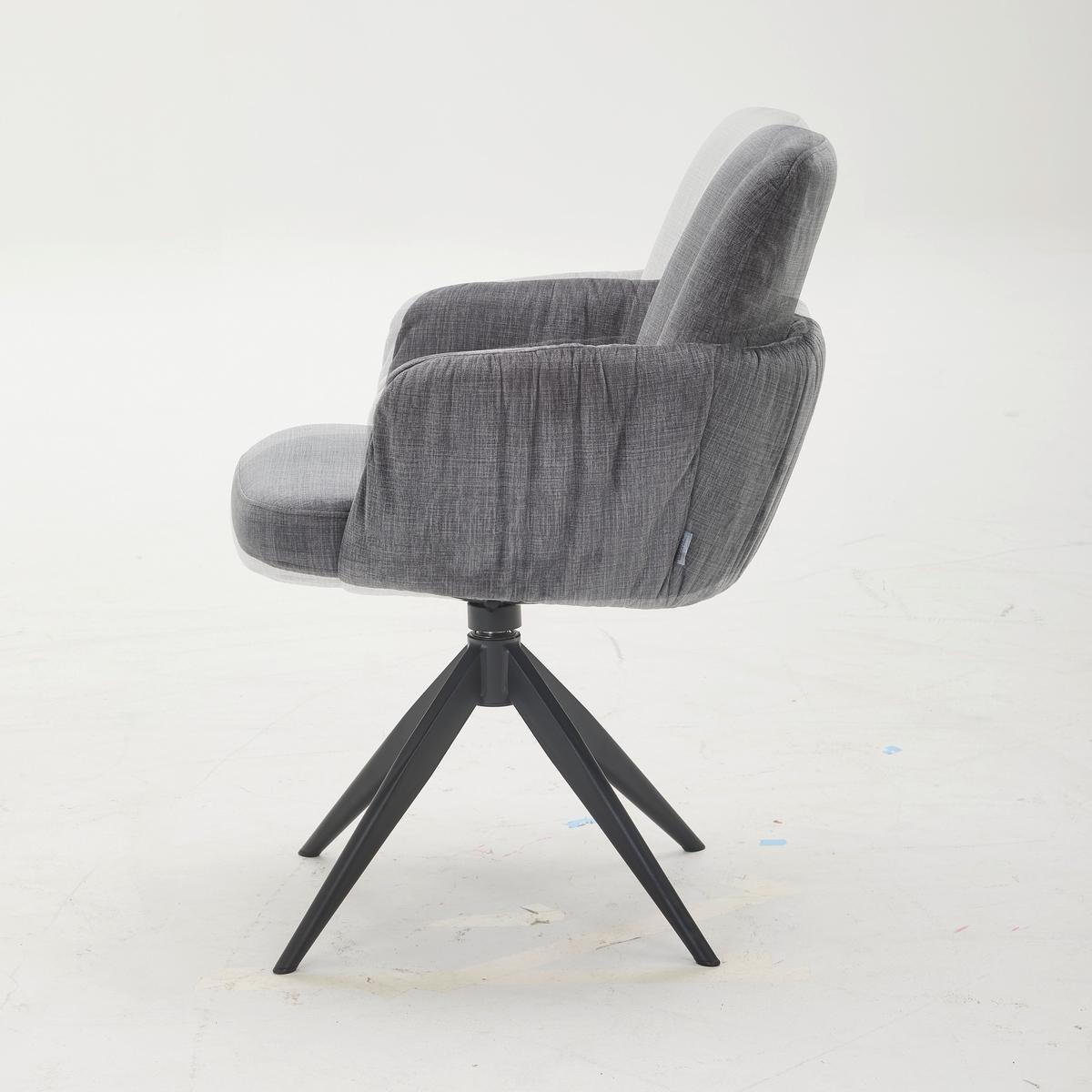 KRZESŁO Z PODŁOKIETNIKAMI ELOISE MOOVE -EXKLUSIV- - czarny/szary, Design, metal/tkanina (59/85/62cm) - Moderano