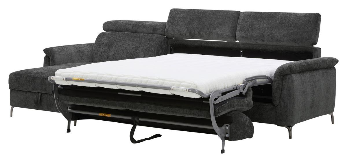 Ugaona Garnitura Polla L - crna/antracit, Osnovno, drvo/metal (111/281cm)