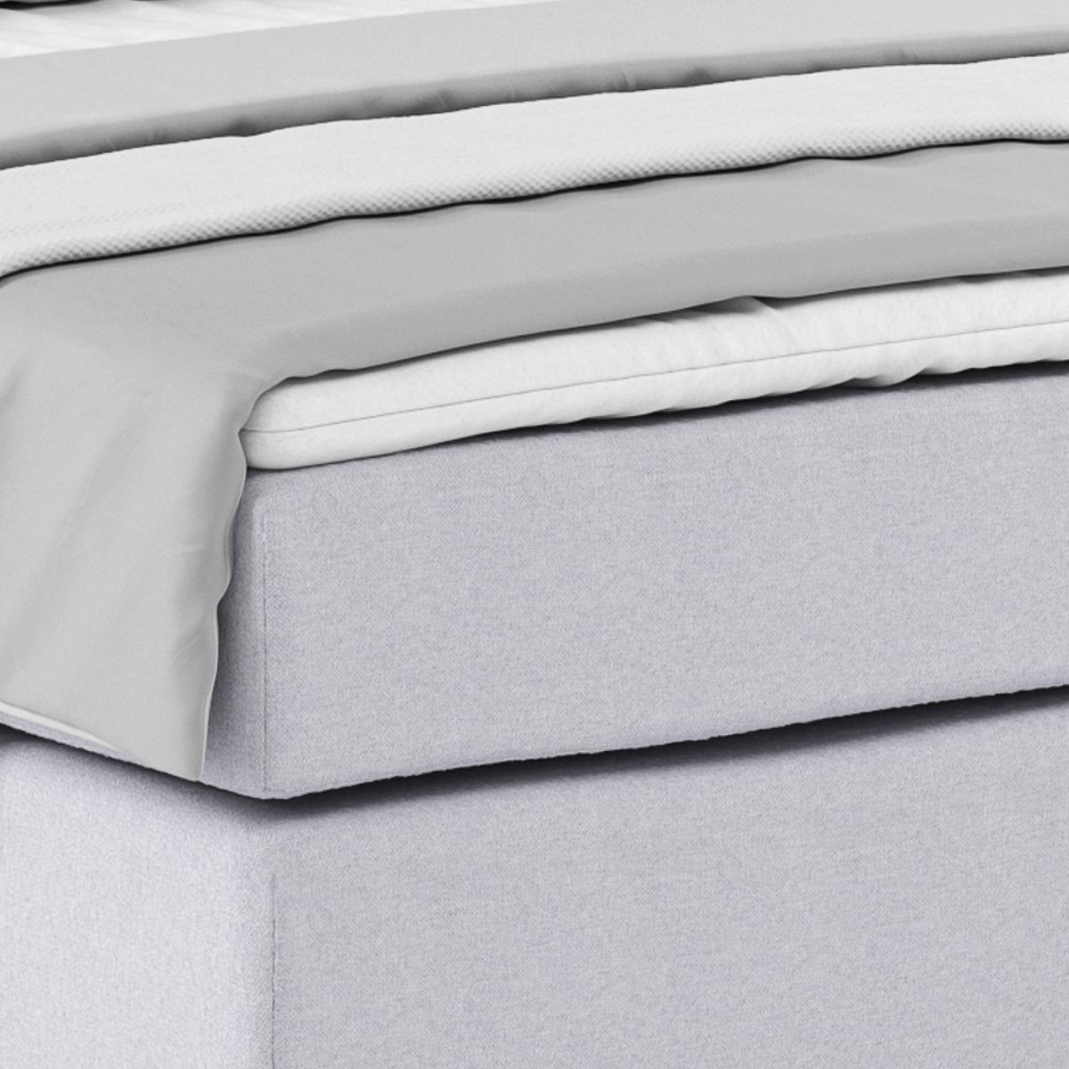 Boxspring Krevet Nero - sivo-bijela/svijetlo siva, Konvencionalno, tekstil/metal (140/200cm) - Best Price