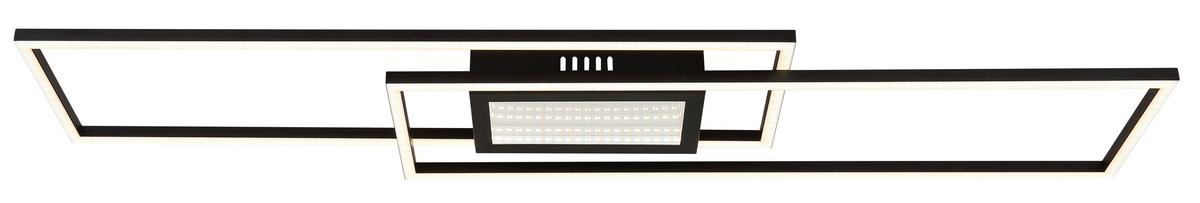 Led Stropna Svjetiljka Opal , Crna Boja - crna/opalna, Design, metal/plastika (96/19,6/5cm) - Globo