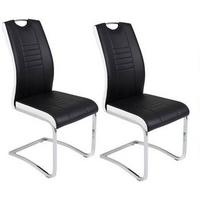 Schwingstuhl Tabea S Schwarz 2er-Set - Chromfarben/Schwarz, MODERN, Textil/Metall (43/99/61cm) - MID.YOU