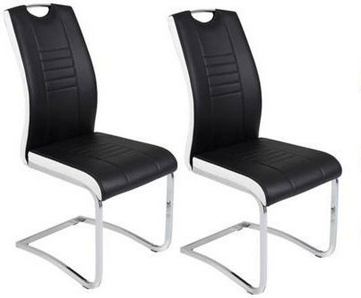 Schwingstuhl Tabea S Schwarz 2er-Set - Chromfarben/Schwarz, MODERN, Textil/Metall (43/99/61cm) - MID.YOU