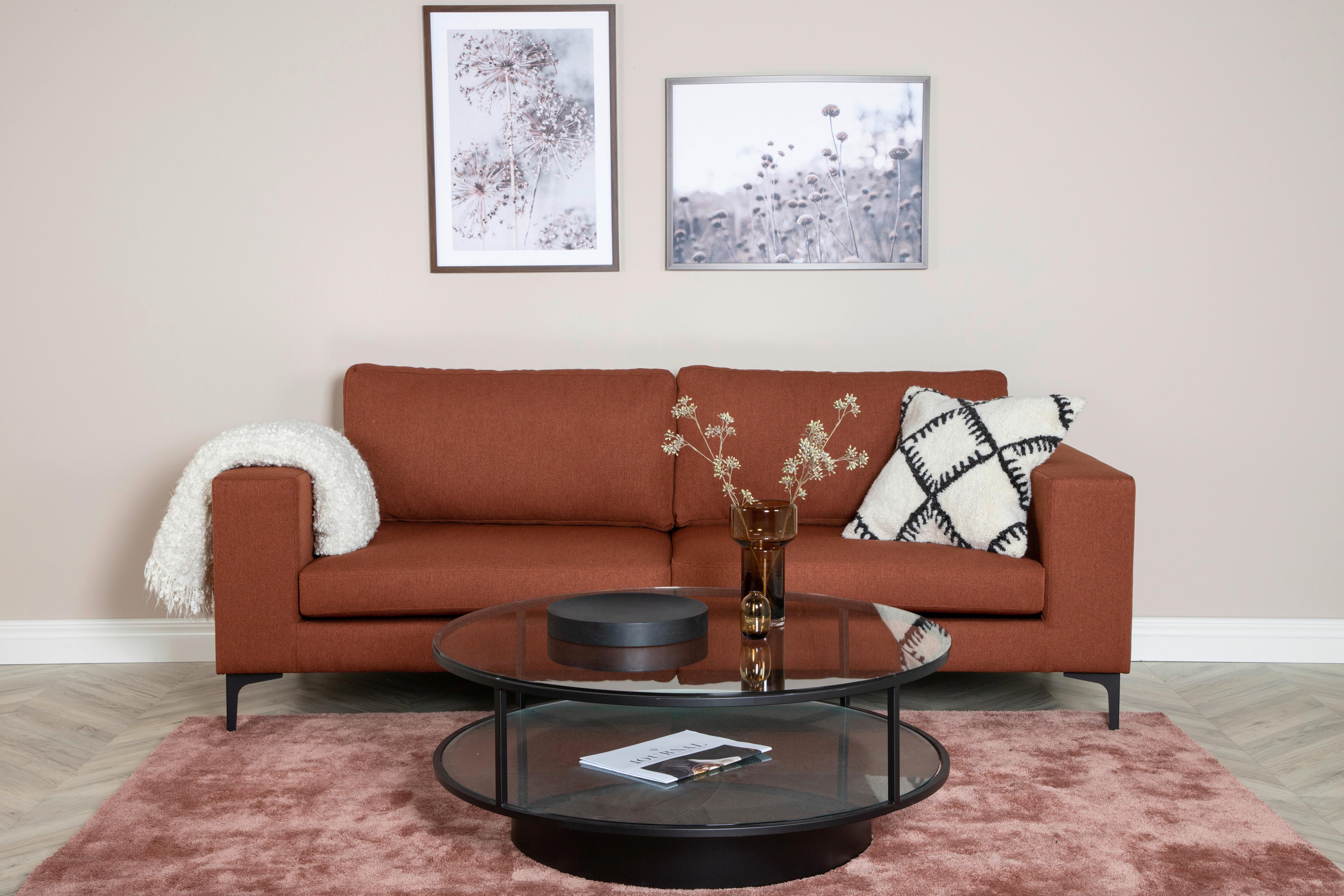2-SITZER-SOFA BOLERO - Rostfarben/Schwarz, Design, Kunststoff/Textil (215/84/88cm) - Livetastic