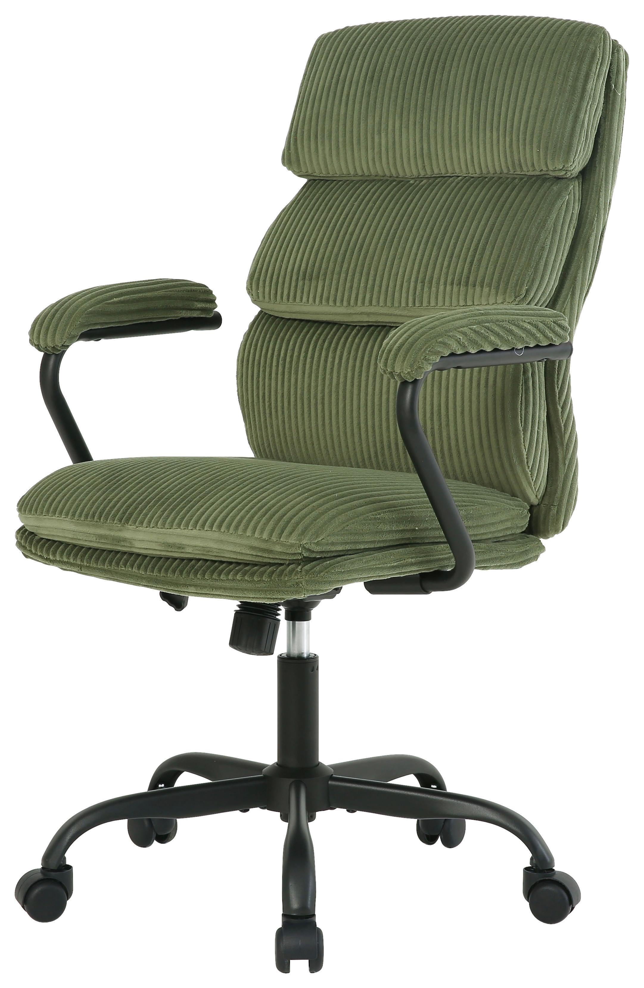 SNURRSTOL MANHATTAN 2 - grön/svart, Modern, metall/trä (58/102-112/64,5cm) - Mömax