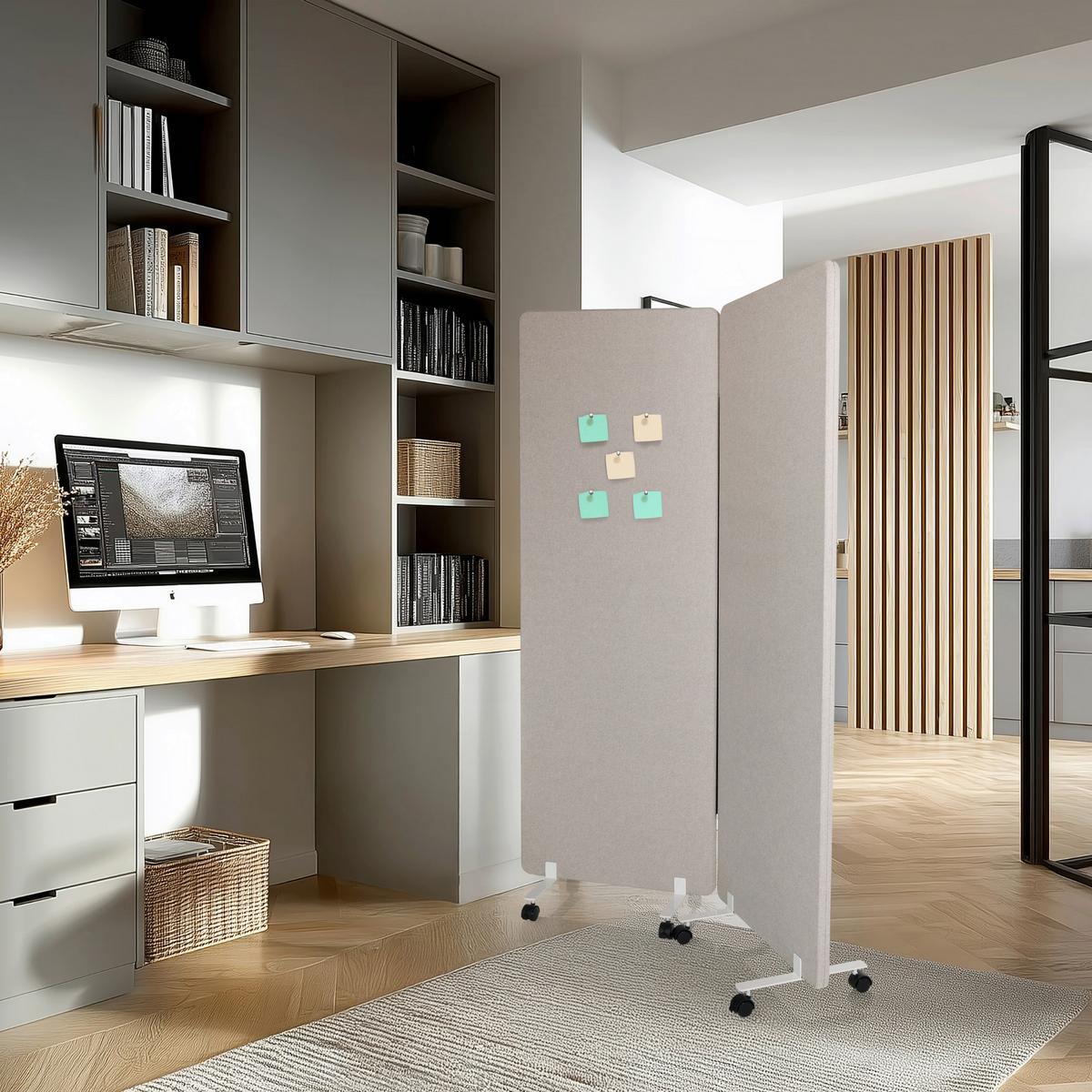 Pregradna Stena Flexmiut 1, Siva, 2-Delna - siva, Basics, tekstil (60/177/35cm) - MID.YOU