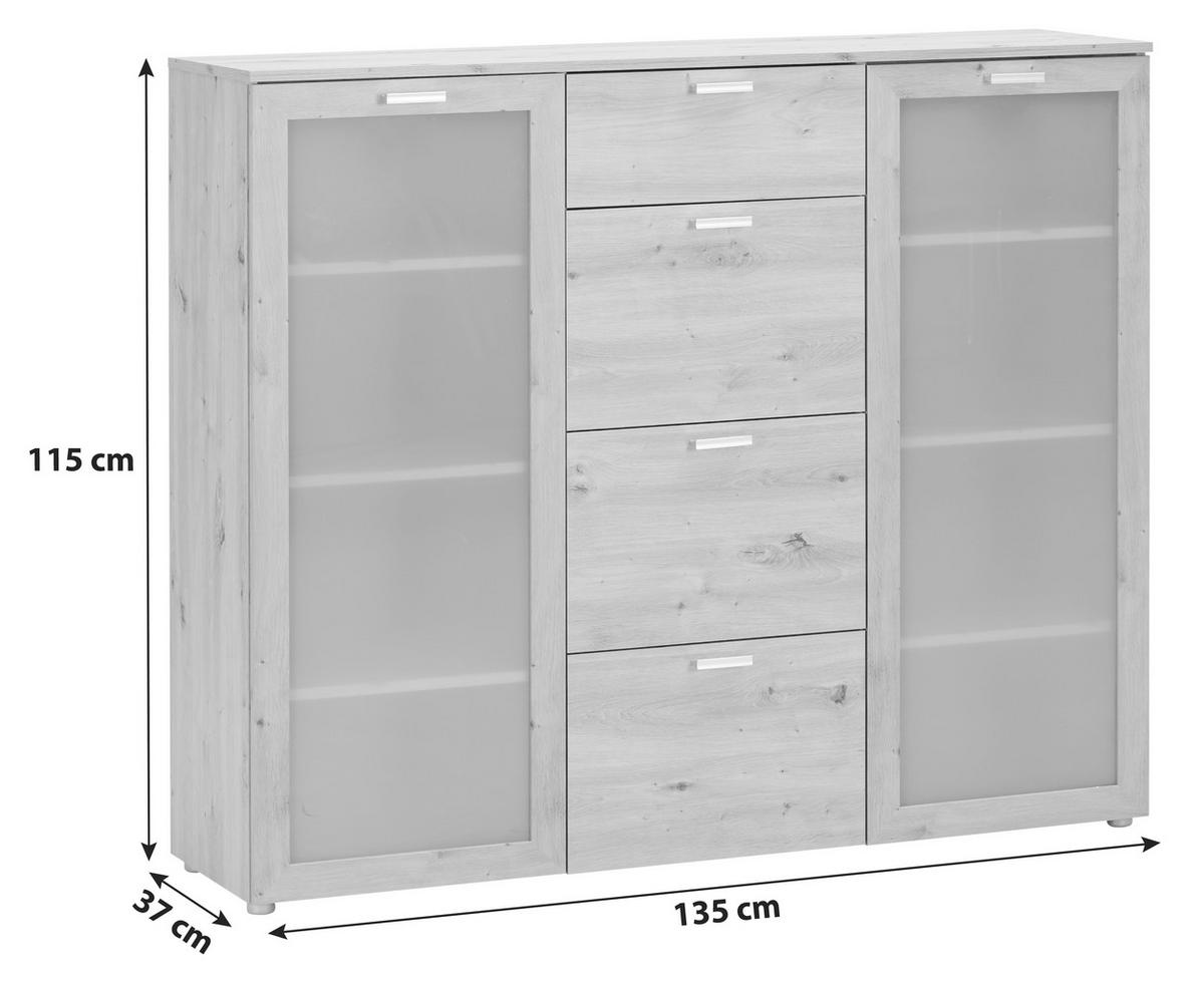 Komoda Xeno - Moderno, drvni materijal (135/115/37cm) - Modern Living