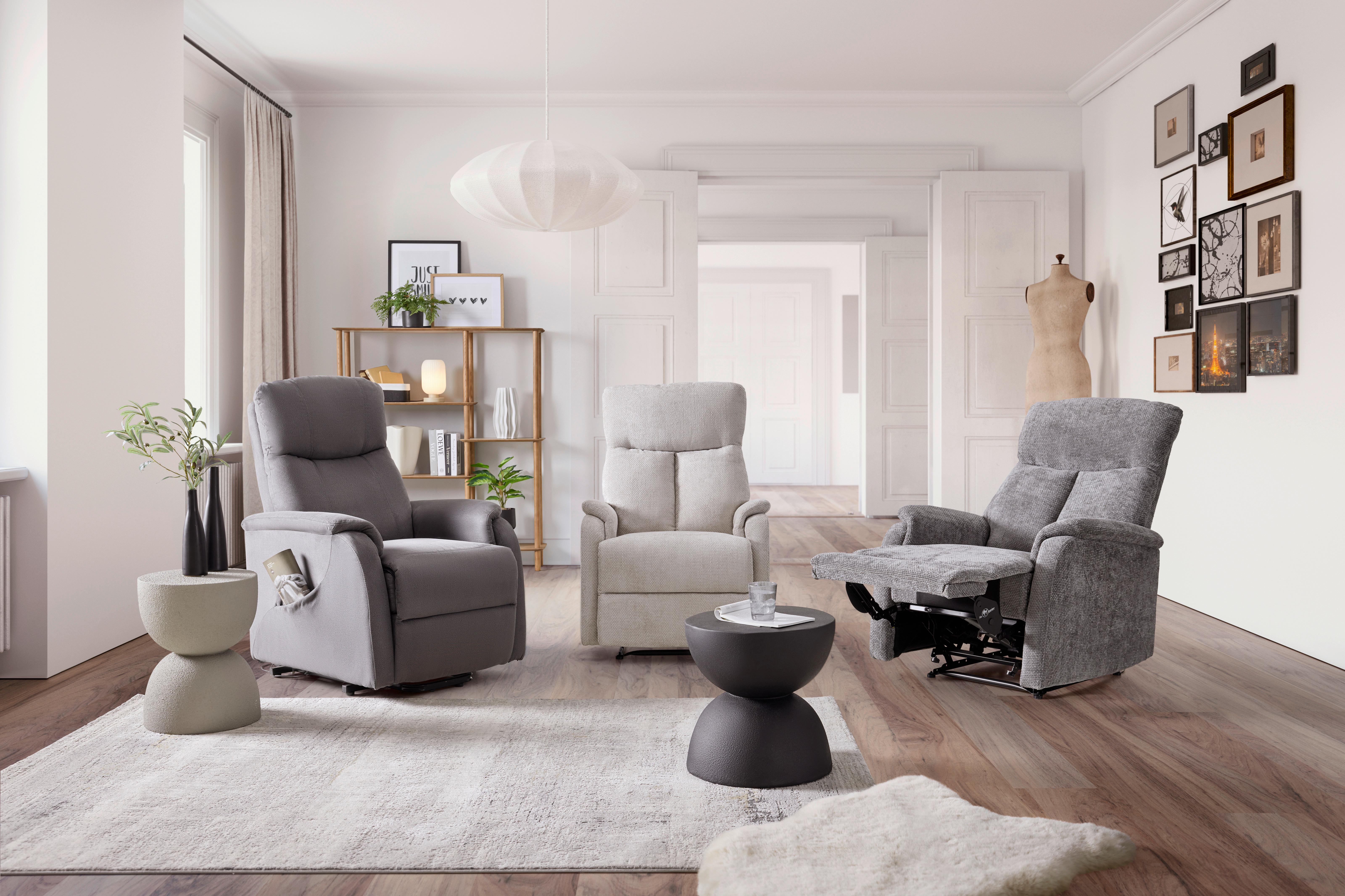 RELAXFÅTÖLJ JOHNSY - svart/antracit, Modern, metall/textil (75/106/91cm) - Mömax