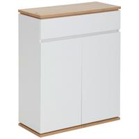 SZAFKA NA BUTY YAMAEL - biały/czarny, Design, materiał drewnopochodny/tworzywo sztuczne (85/106/38cm) - Xora