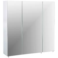 Spiegelschrank Lumo 3-türig ca. 70x71 cm Weiß - Nickelfarben, MODERN, Glas/Holzwerkstoff (70/70,7/15,6cm) - MID.YOU
