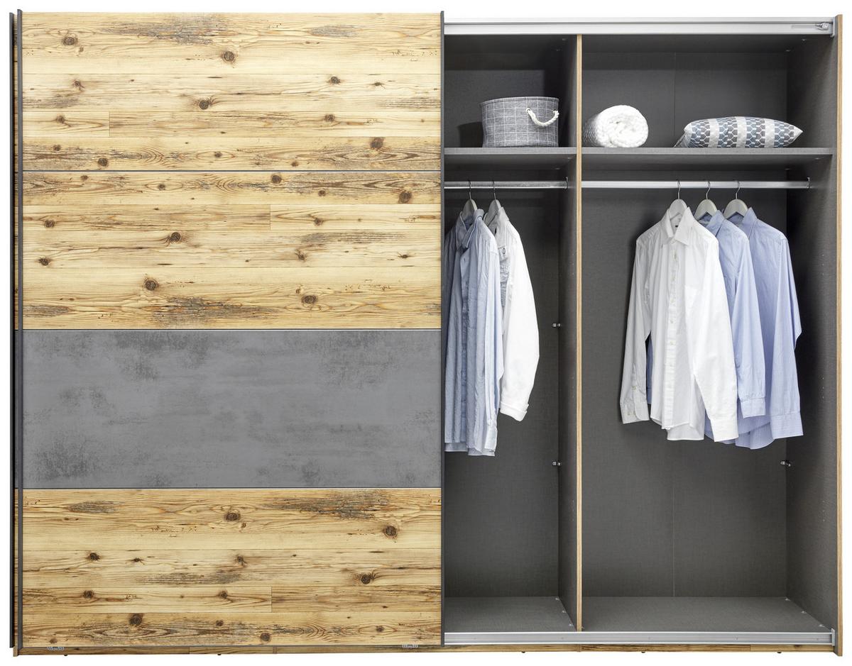 Ormar S Kliznim Vratima Alicante - siva/boje smreke, Moderno, drvni materijal/metal (270/210/60cm) - Modern Living