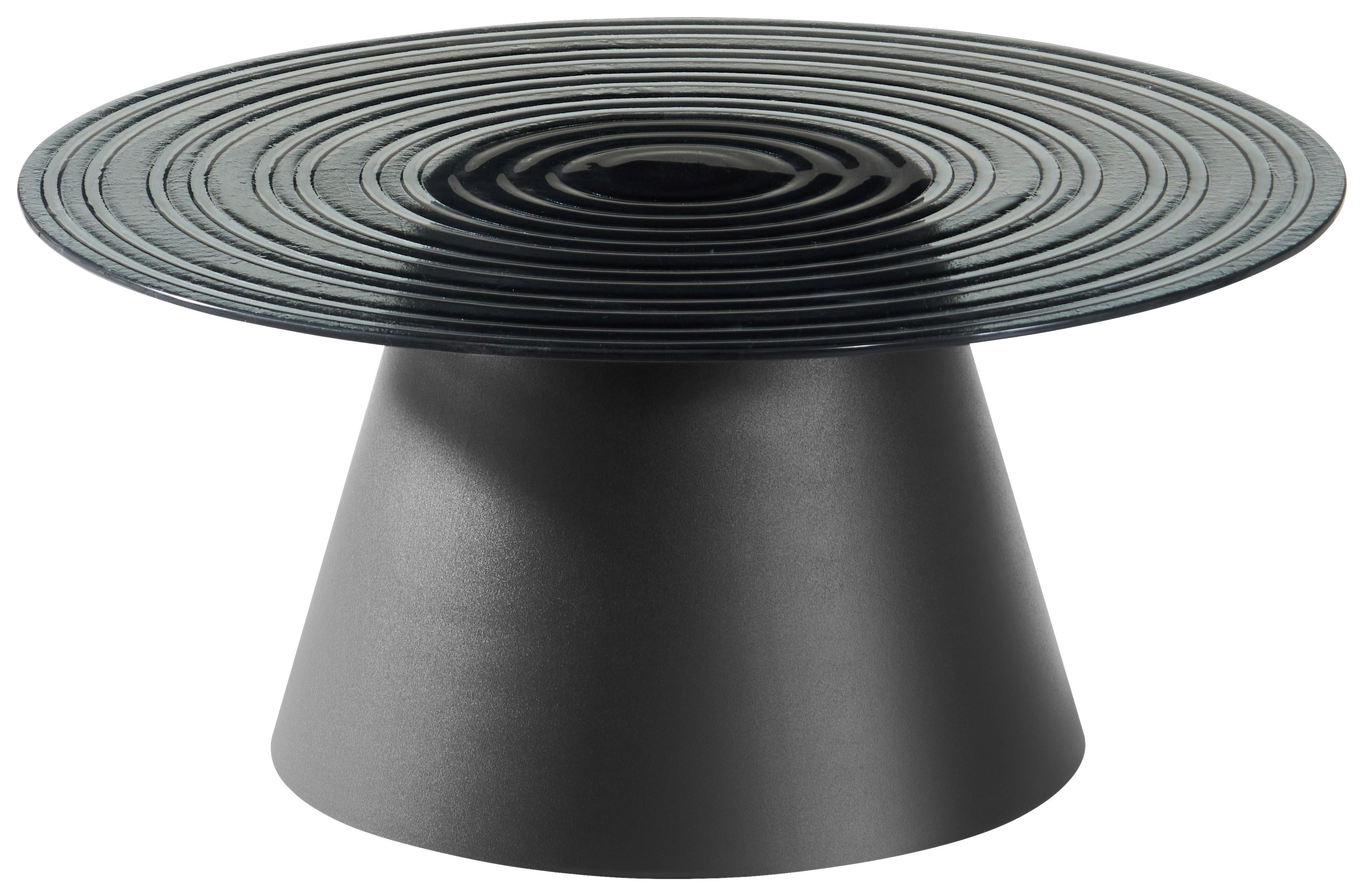 Măsuță de cafea PAUL - negru/gri, Modern, sticlă/metal (80/37cm) - Premium Living