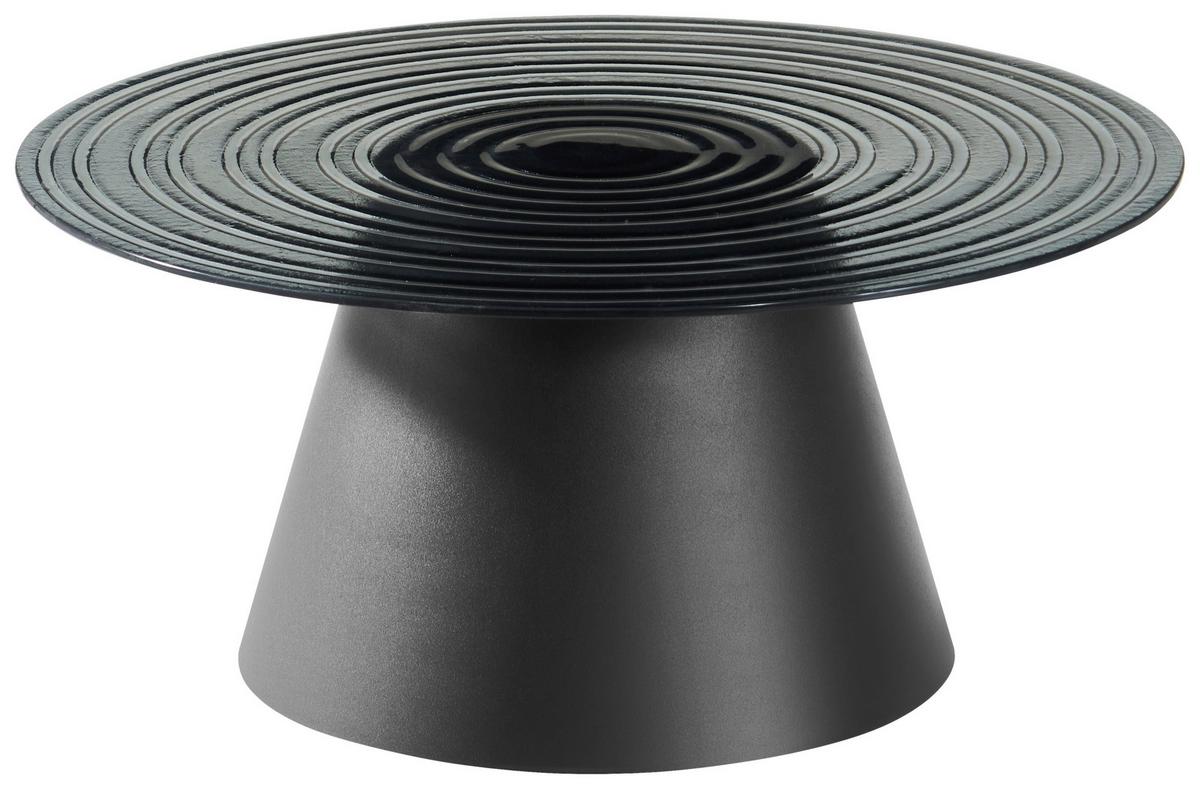 Măsuță de cafea PAUL - negru/gri, Modern, sticlă/metal (80/37cm) - Premium Living