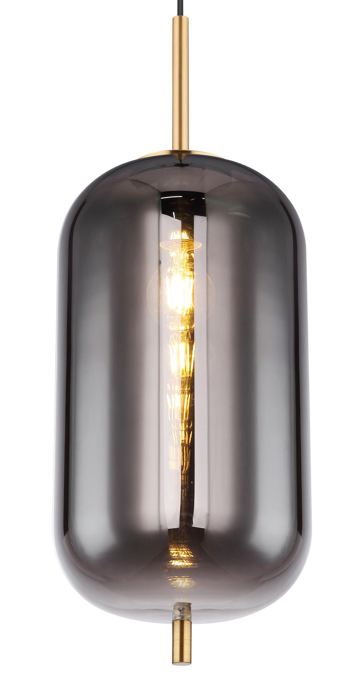 Svjetiljka Viseća 15345h2mm Blacky I - boje mjeda, Design, staklo/metal (22/120cm) - Globo