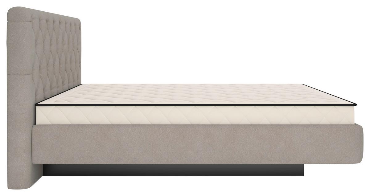 Polsterbett Pedro D Beige ca. 140x200cm - Beige/Schwarz, MODERN, Holz/Holzwerkstoff (140/200cm) - Mömax