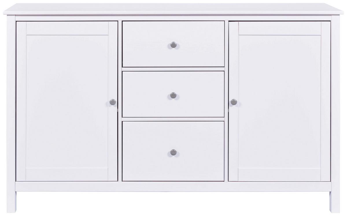 Sideboard Chilly Home ca. 160x96x40 cm Weiß - Silberfarben/Weiß, Design, Holz/Metall (160/96/39,5cm) - Livetastic