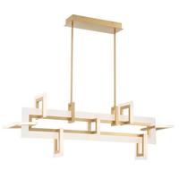LED Függőlámpa Qn-Inizio-Lp-M-Bg - sárgarézszínű, Design, üveg/fém (122,8/50/23,1cm) - Elstead Lighting