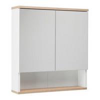 Spiegelschrank Yasmin ca. 60x65 cm Weiß - Weiß, Basics, Glas/Holzwerkstoff (60/65/13,9cm) - MID.YOU