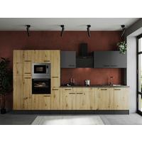 Kuhinjski Blok Z Aparati Oliver, 370cm - siva/črna, Design, kovina/leseni material (370cm) - Respekta