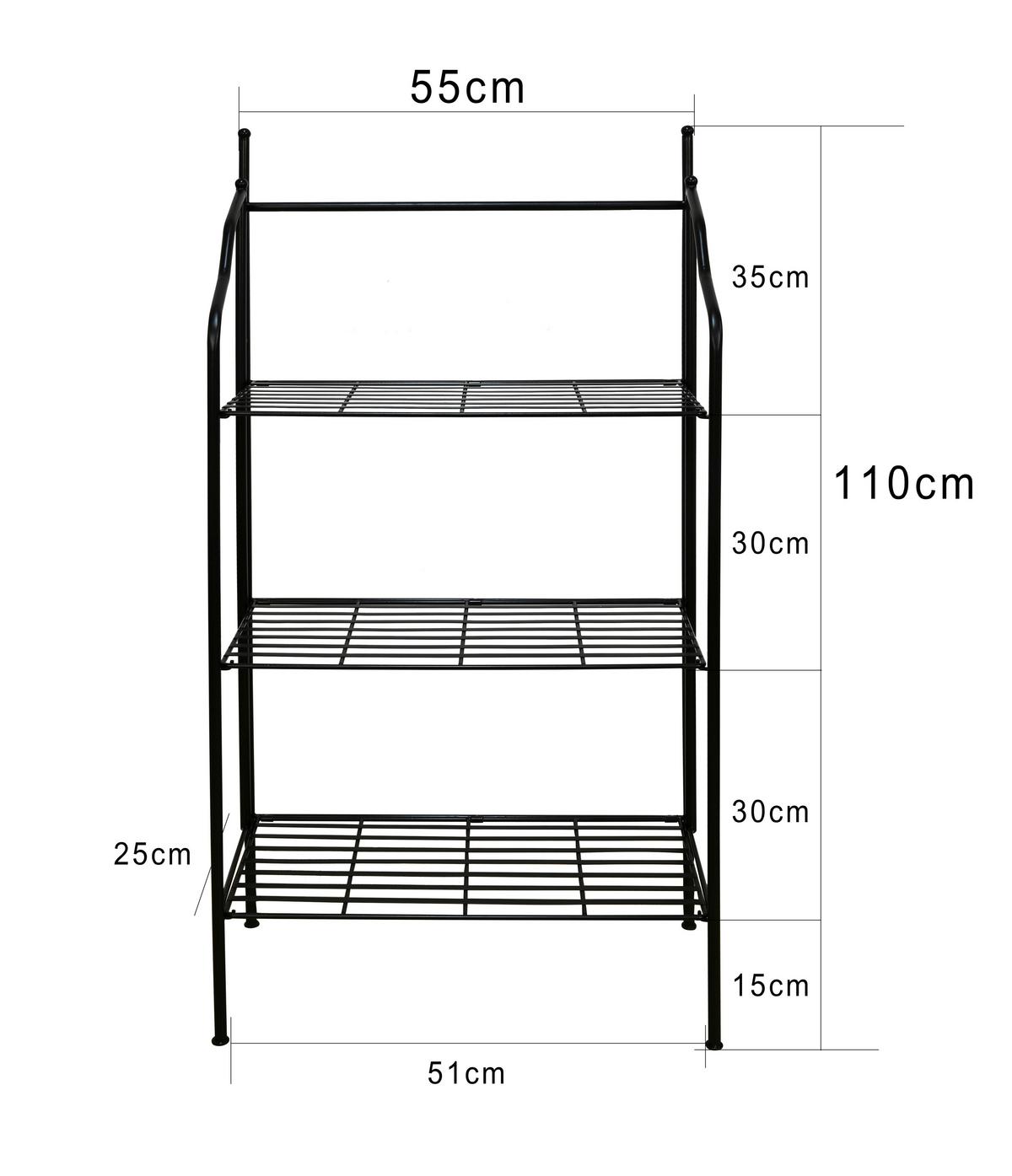Regal Nadim, Črna - črna, Trend, kovina (55/26/110cm)