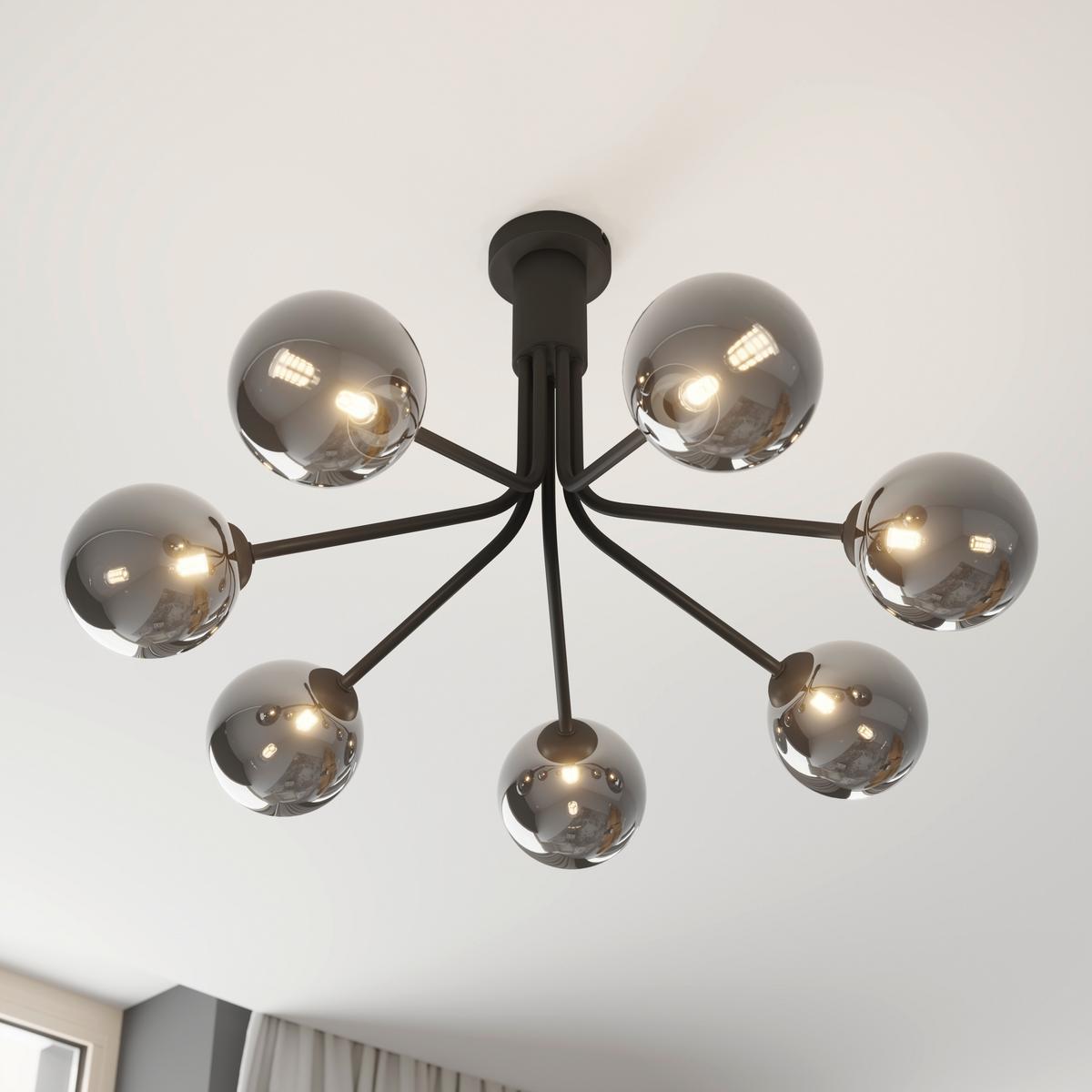 LAMPA SUFITOWA WIDNES - ciemnoszary, Design, metal/szkło (65/40cm) - Novel