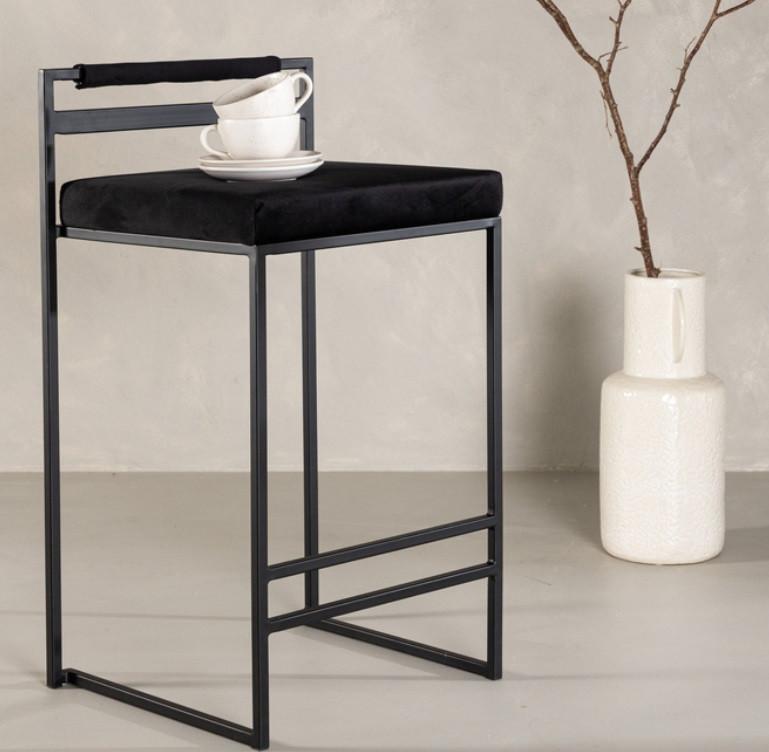 BARHOCKER-SET OPELIKA - Schwarz, Design, Textil/Metall (45/80/41cm) - Livetastic