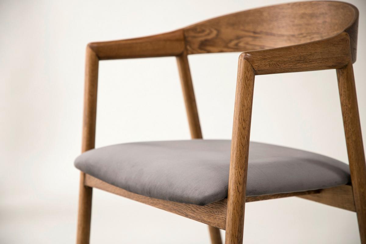 STUHL-SET LÅNGÖN - Braun/Grau, Design, Holz/Textil (53/76,5/56cm) - Livetastic