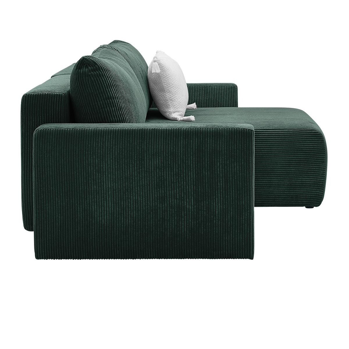 Ecksofa Dios Dunkelgrün - Dunkelgrün/Schwarz, MODERN, Holz/Kunststoff (228/91/146cm) - Based