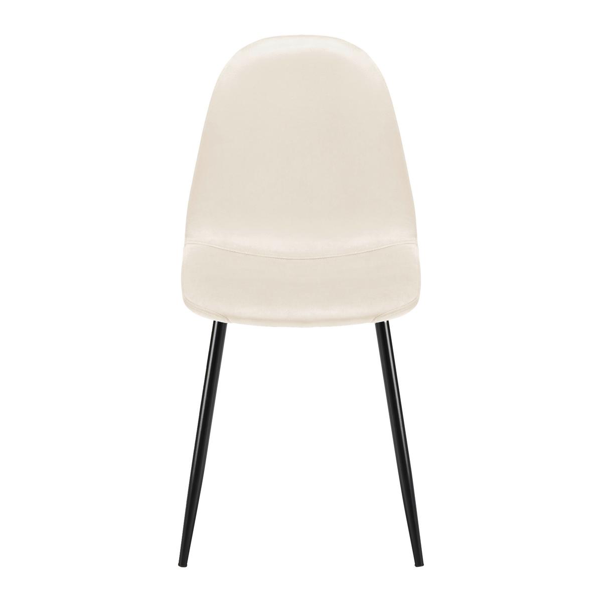 Stuhl Lio beige Samtbezug Gepolstert - Beige/Schwarz, MODERN, Holz/Textil (43/86/55cm) - Bessagi Home